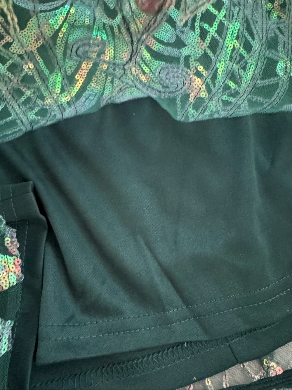 Lulu's Mesmerizing Shine Green Sequin One-Shoulder Party Dress Medium - Picture 10 of 16